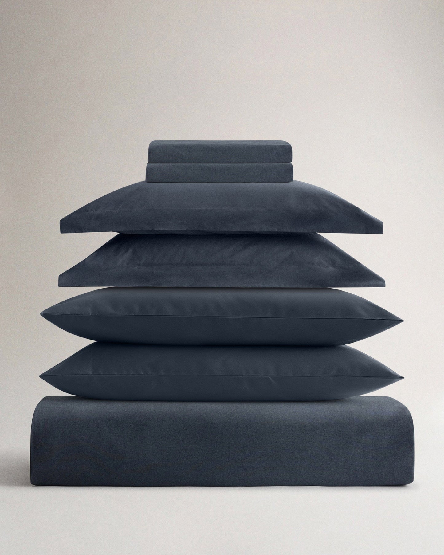 Image 1 of 4 showing Rise & Fall's Soft & Smooth organic sateen cotton comforter set, colour: indigo, size: California king.
