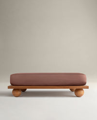 Image 1 of 5 showing Rise & Fall's Soft & Smooth sateen cotton deep fitted sheet in clay.