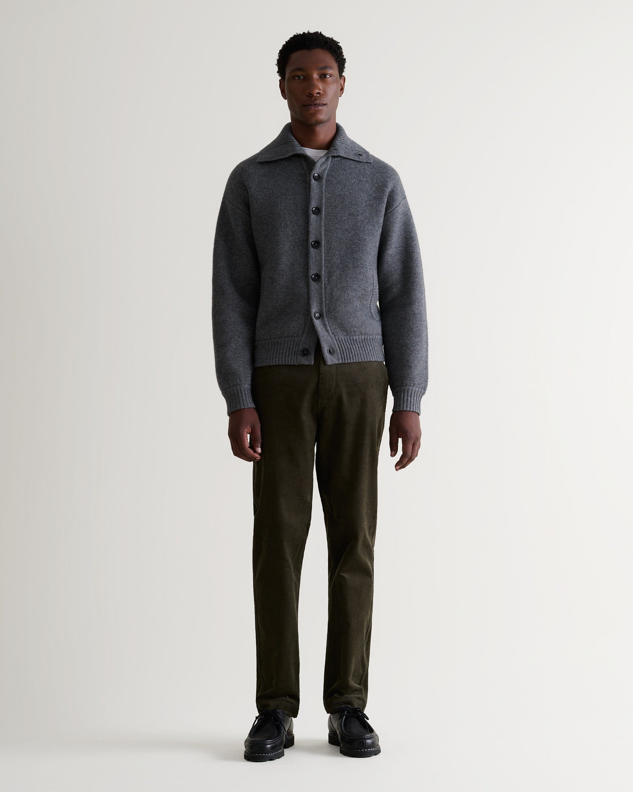 Subtle ribbing at hem and cuffs