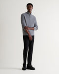 Image 1 of 6 showing man wearing Rise & Fall's Cashmere Merino Fishermans Rib 1/4 Zip Jumper in grey.
