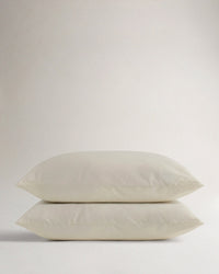 Image 1 of 6 showing Rise & Fall's Crisp & Cool Organic Cotton Standard Pillowcase Set, colour: buttermilk.