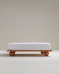 Image 1 of 6 showing Rise & Fall's white Soft & Smooth sateen cotton deep fitted sheet.