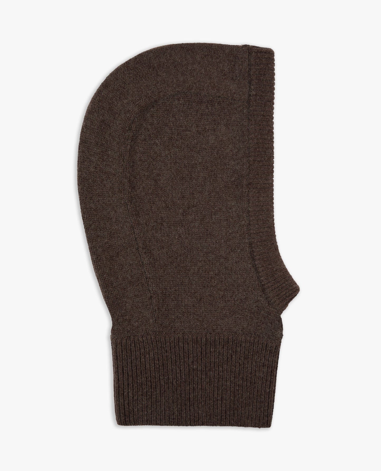 Image 2 of 3 showing Rise & Fall's men's chocolate brown Cashmere Merino Knitted Hood.