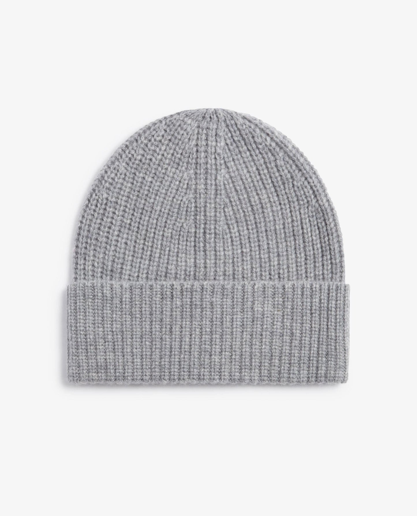 Image 2 of 4 showing Rise & Fall's Cashmere Merino Ribbed Knit Beanie in grey.