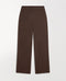 Image 2 of 4 showing Rise & Fall's chocolate brown fine cashmere wide-leg trousers.
