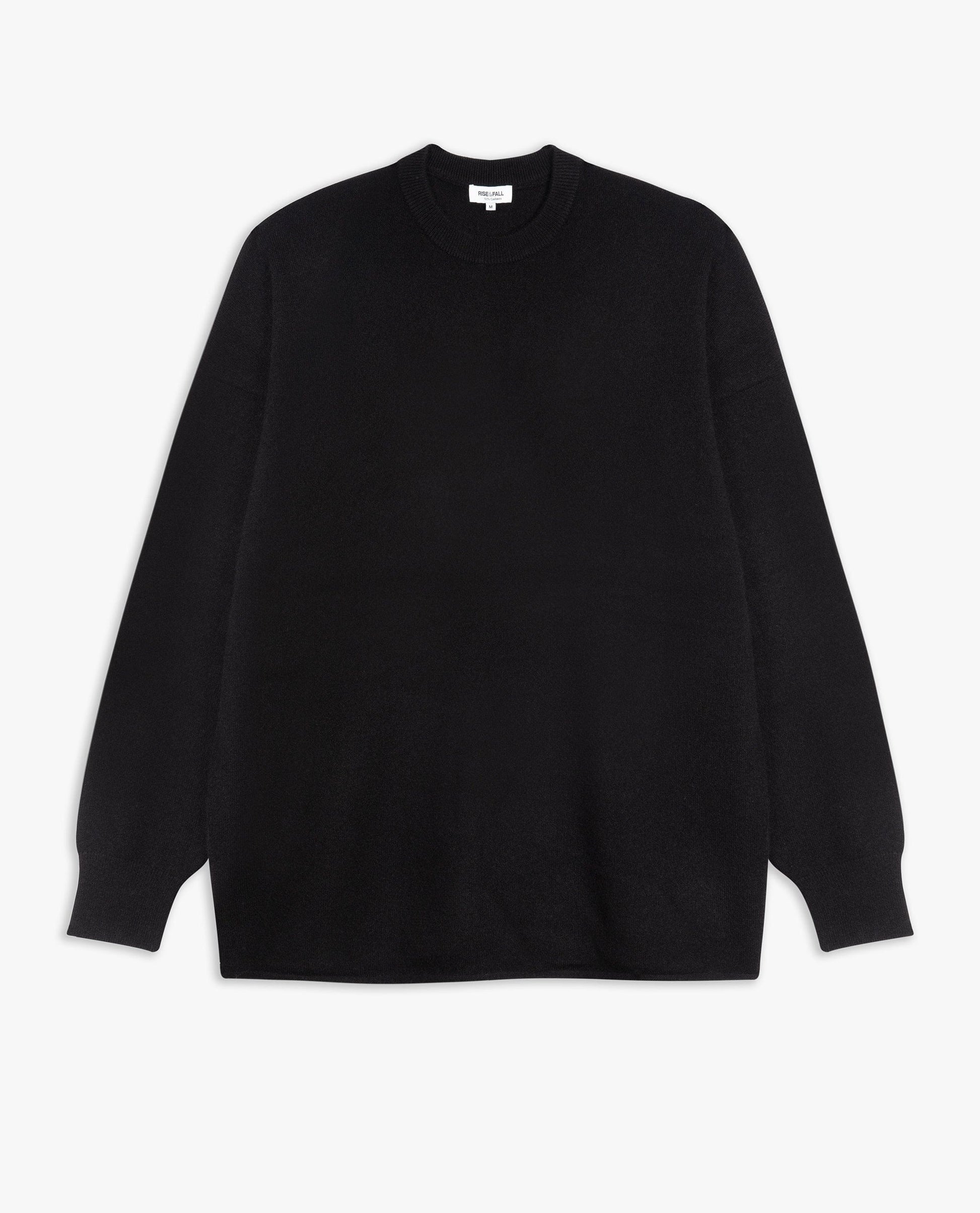 Image 2 of 5 showing Rise & Fall's black finest cashmere sweatshirt.