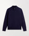 Image 2 of 5 showing Rise & Fall's fine cashmere 1/4 zip jumper, navy.