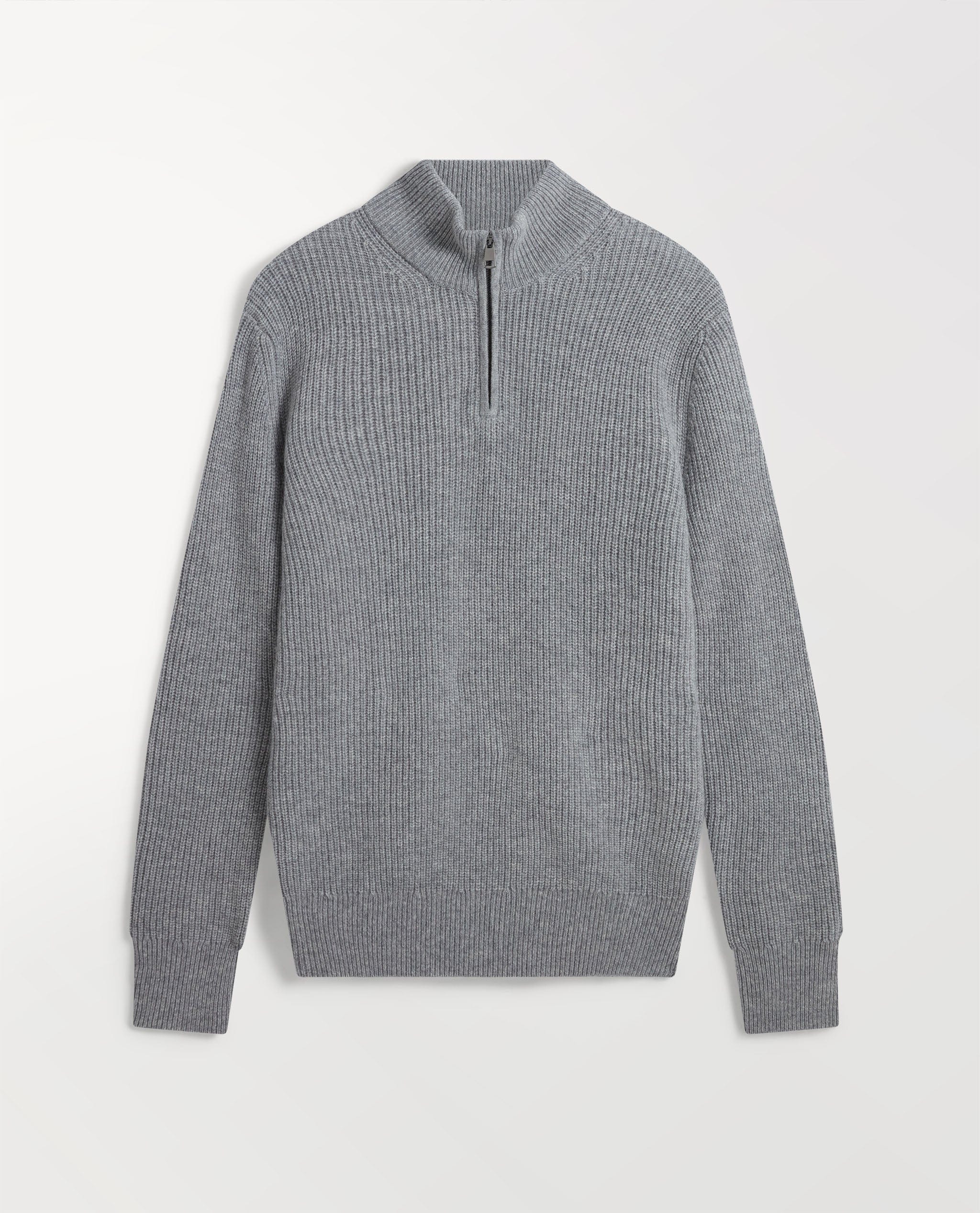 Men's Cashmere Merino Fishermans Rib 1/4 Zip Jumper | Rise & Fall