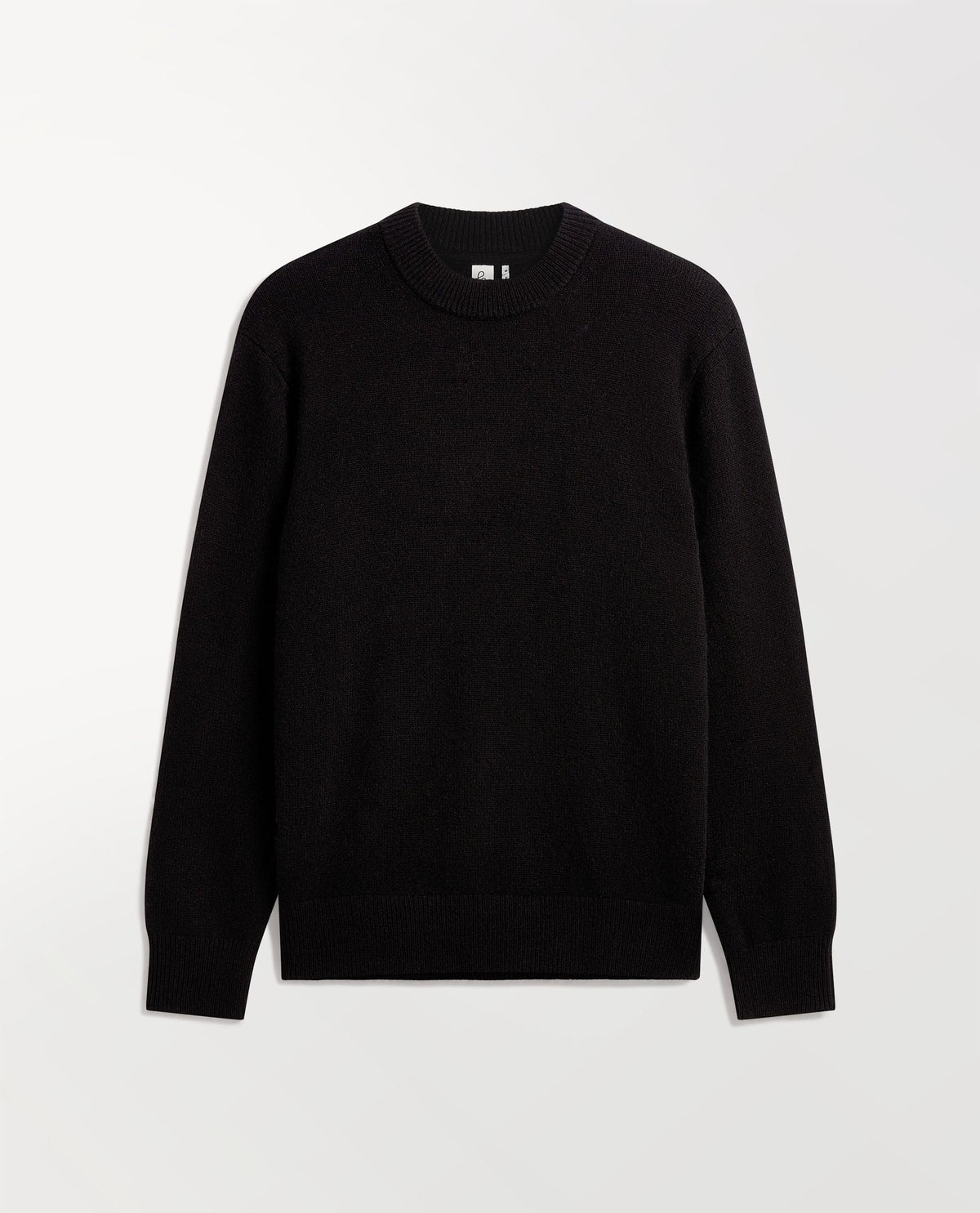 Image 2 of 7 showing Rise & Fall's Finest Cashmere Mid-Weight Crew Neck Jumper in black.