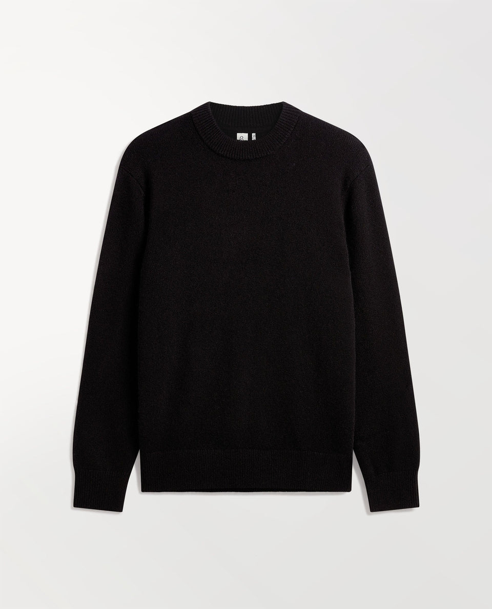 Image 2 of 7 showing Rise & Fall's Finest Cashmere Mid-Weight Crew Neck Jumper in black.