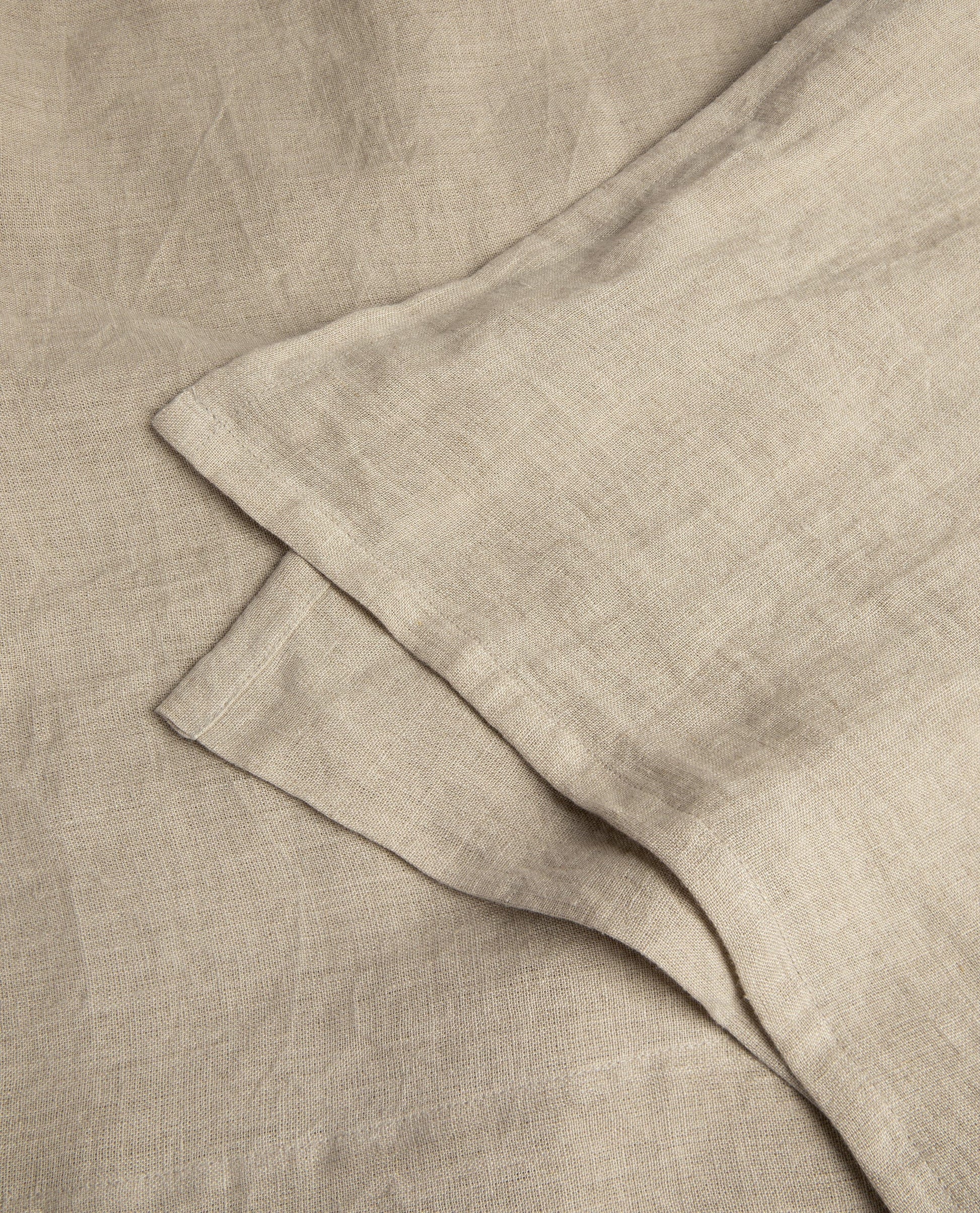 Image 3 of 3 showing Rise & Fall's Relaxed & Refined linen flat bed sheet in natural.