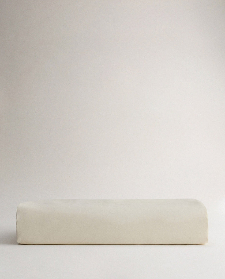 Image 3 of 4 showing Rise & Fall's percale cotton duvet cover, colour: buttermilk.
