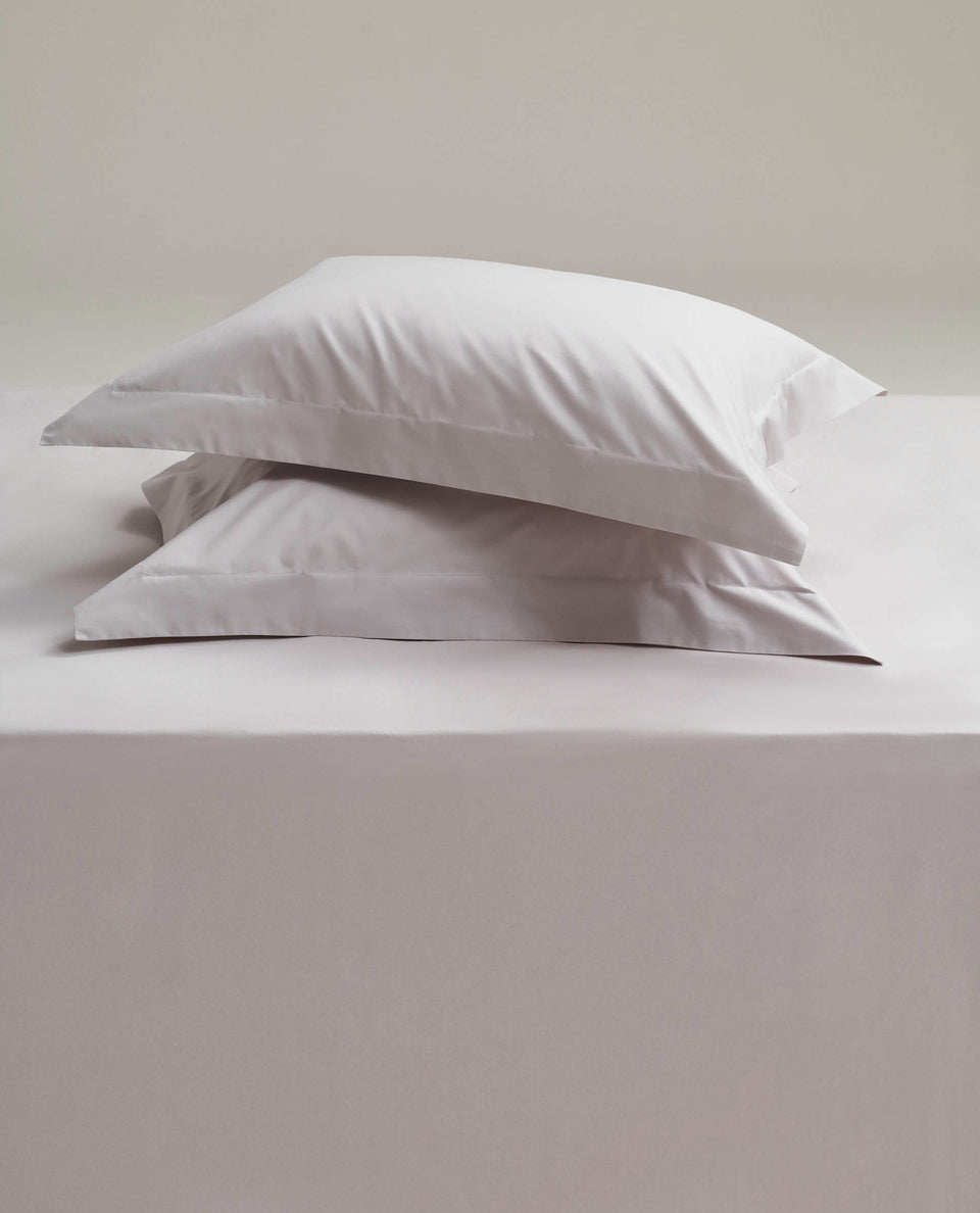 Image 3 of 5 showing Rise & Fall's Soft & Smooth Cotton Sateen Oxford Pillowcase Set in pebble.
