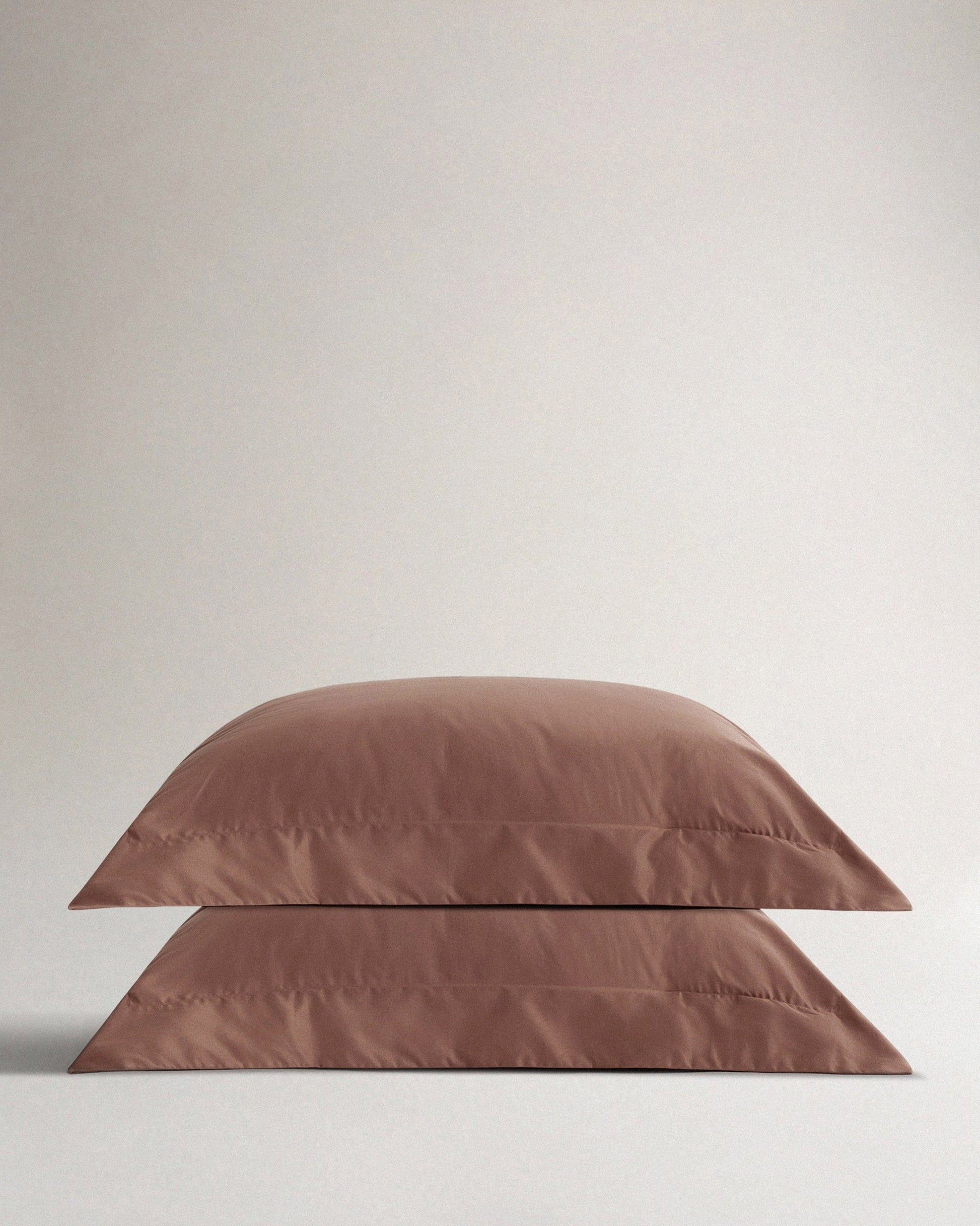 Image 4 of 5 showing Rise & Fall's Soft & Smooth Sateen Cotton Pillowcases, set of 4, colour: Deep Clay.