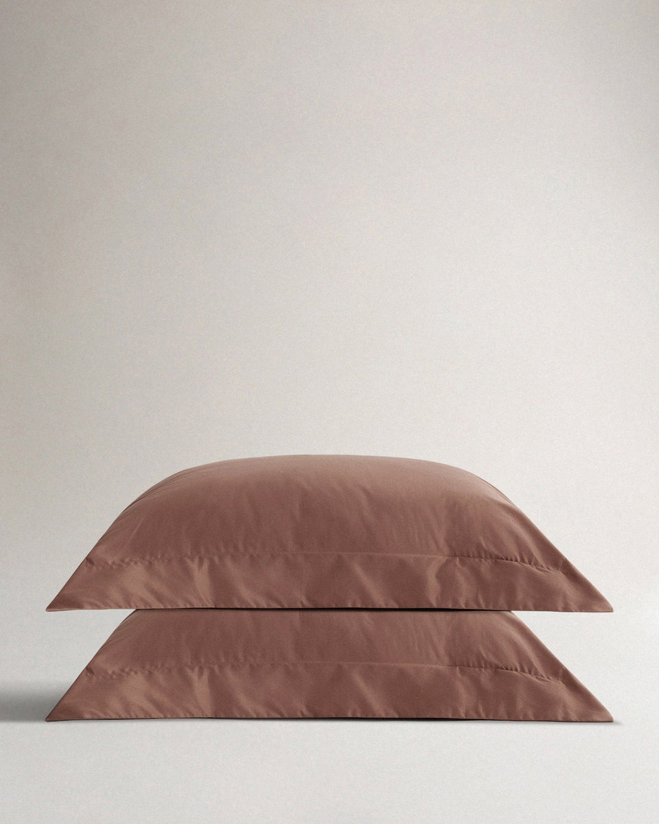 Image 4 of 5 showing Rise & Fall's Soft & Smooth Sateen Cotton Pillowcases, set of 4, colour: Deep Clay.