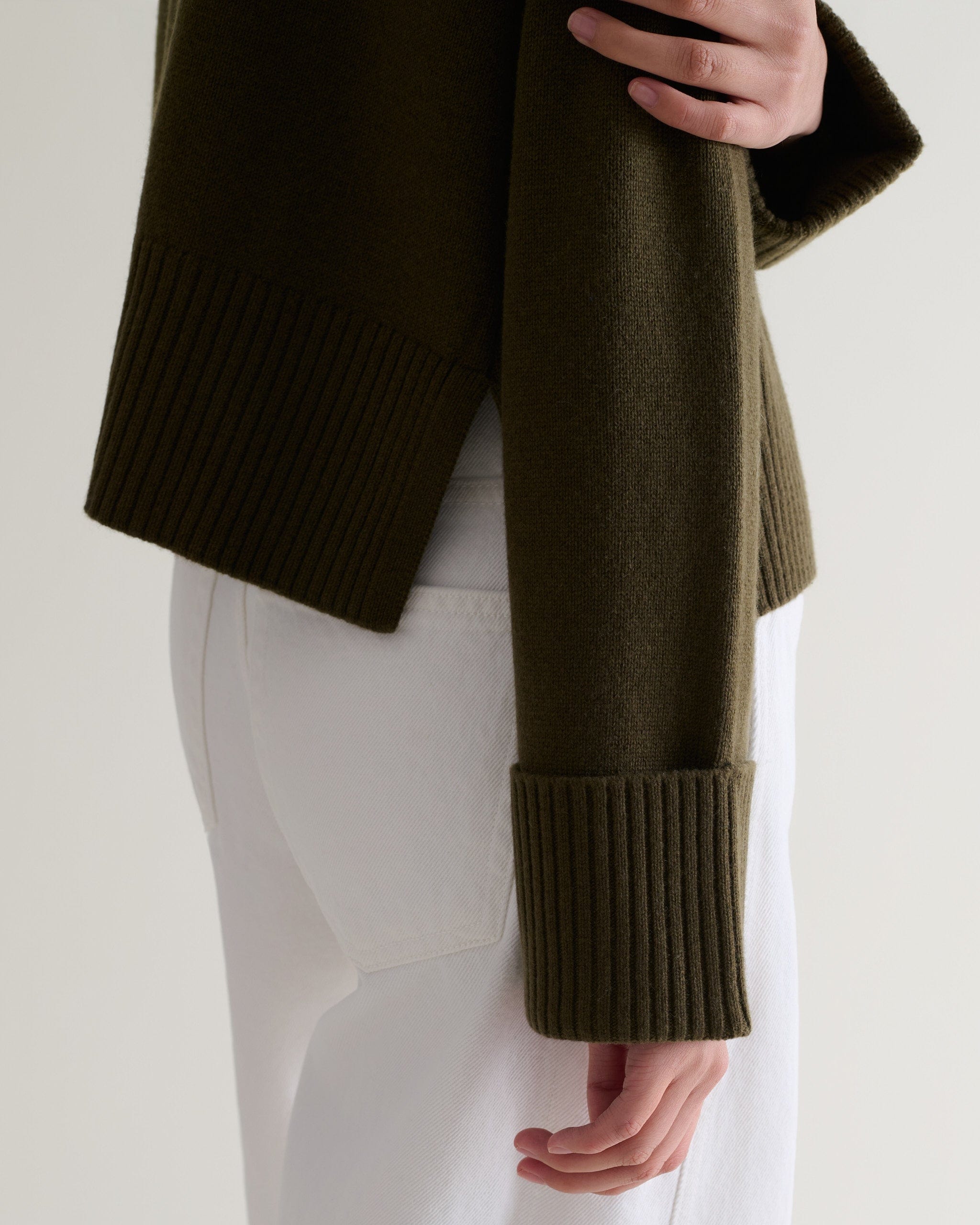 Women's Cashmere Merino High Neck Jumper | Rise & Fall