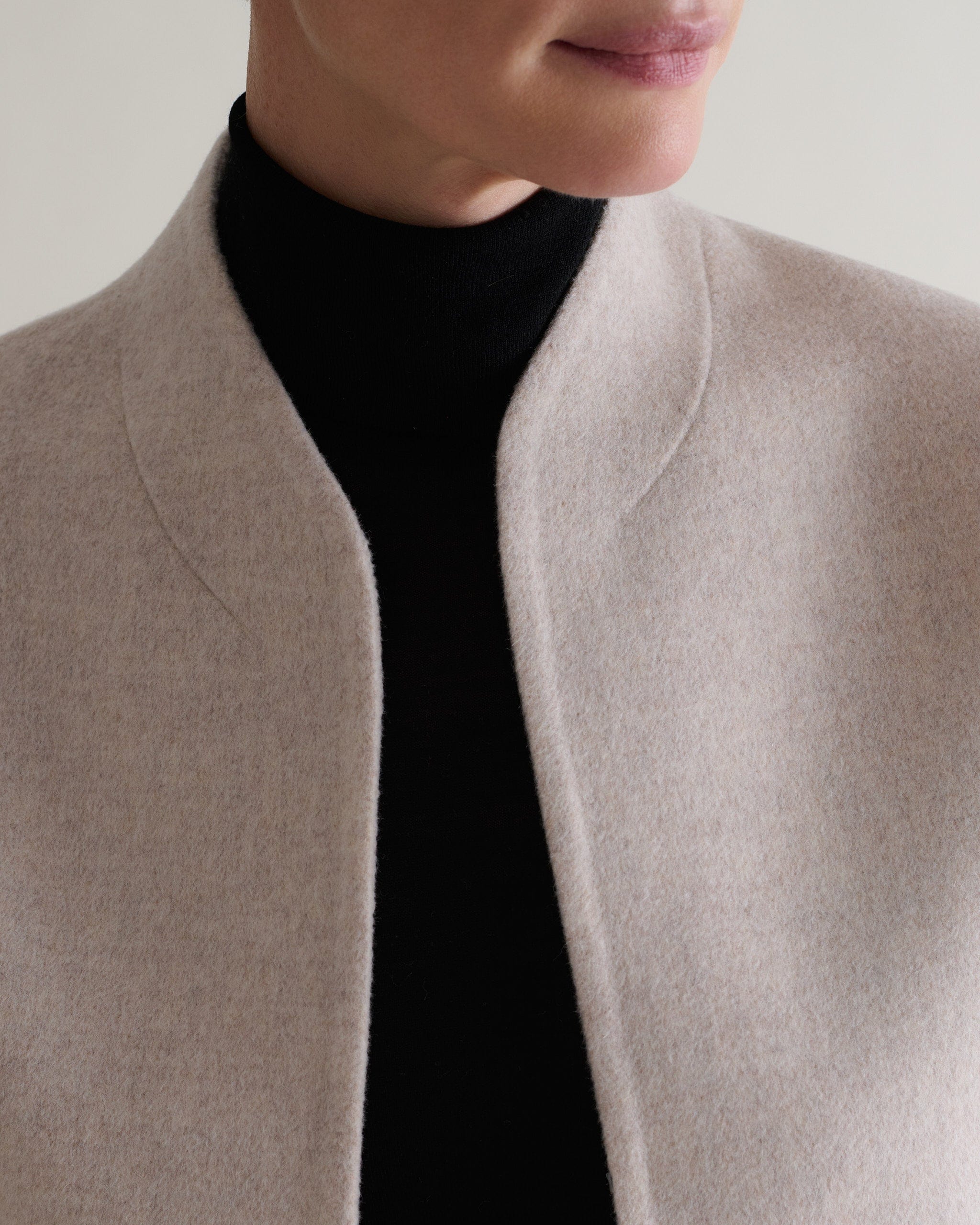 Women's Cashmere Wool Double Faced Scarf Jacket | Rise & Fall