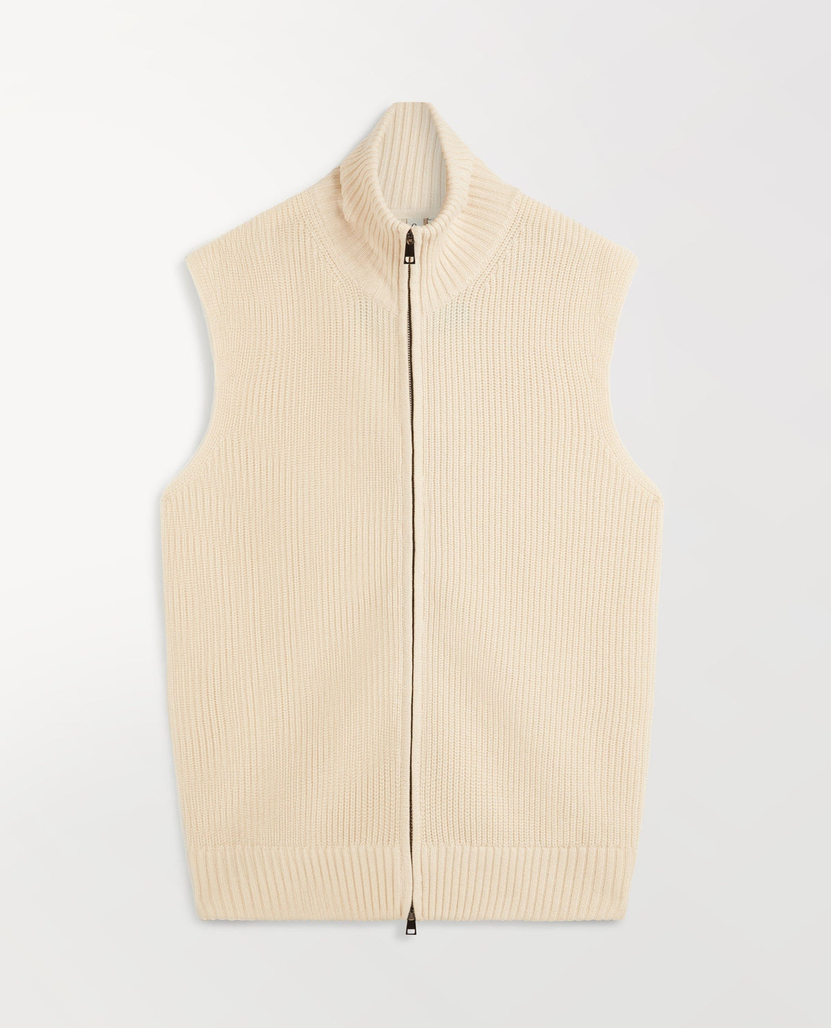 Men's Cashmere Merino Funnel Knit Vest - Parchment-[colour]-[size]-Rise &amp; Fall
