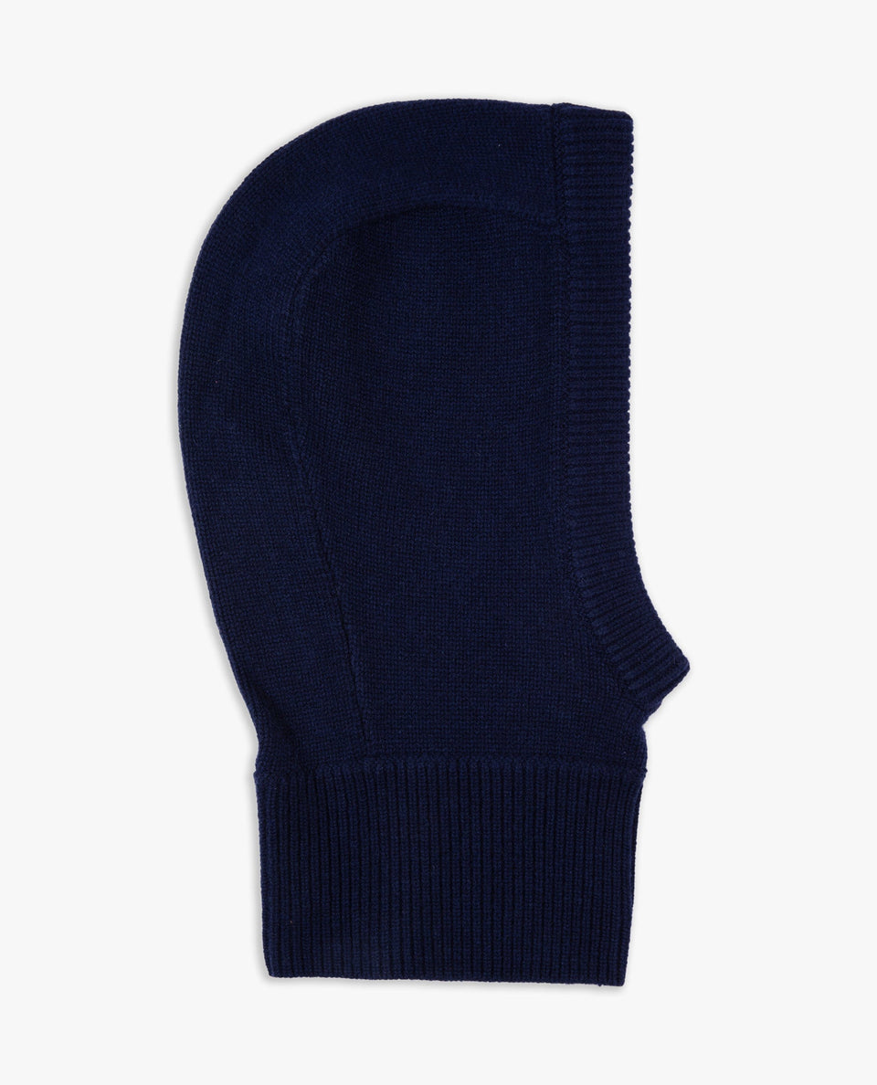 Men's Cashmere Merino Knitted Hood - Navy