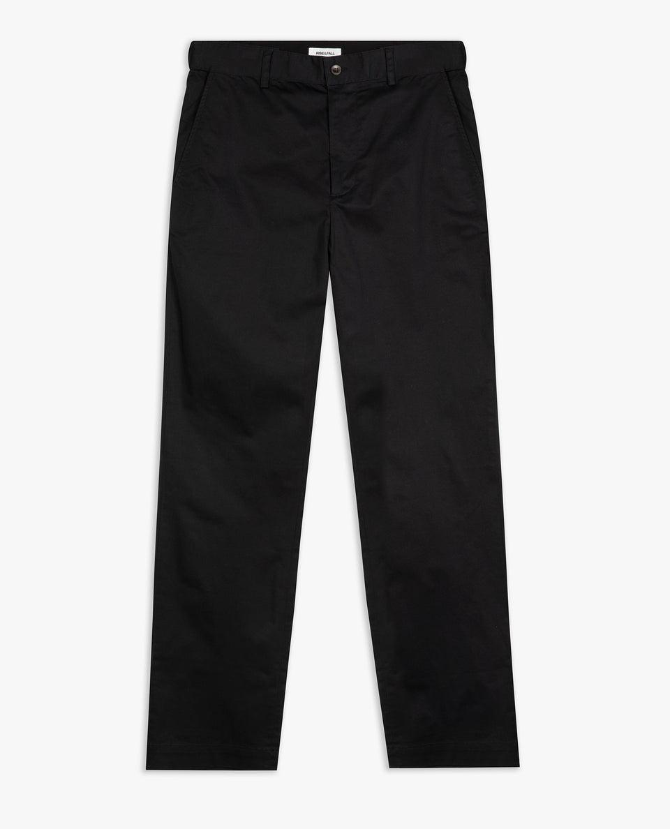 Men's Essential Cotton Trousers - Black