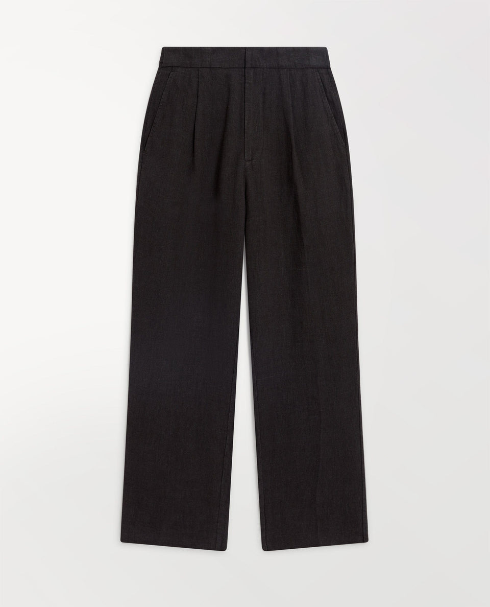 Men's European Flax™ Linen Suit Trousers - Smoke