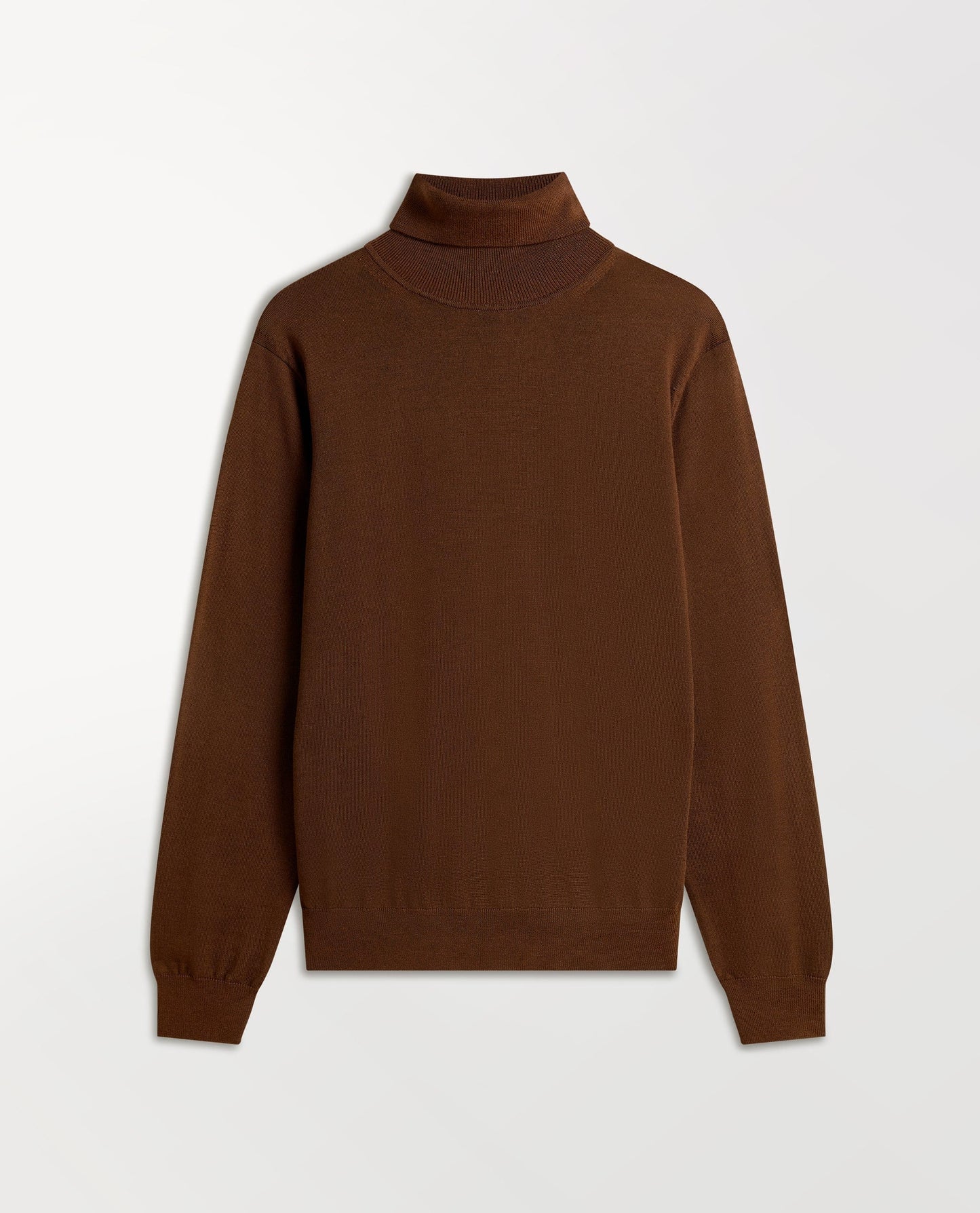 Men's Fine Merino Roll Neck Jumper - Chestnut-[colour]-[size]-Rise &amp; Fall