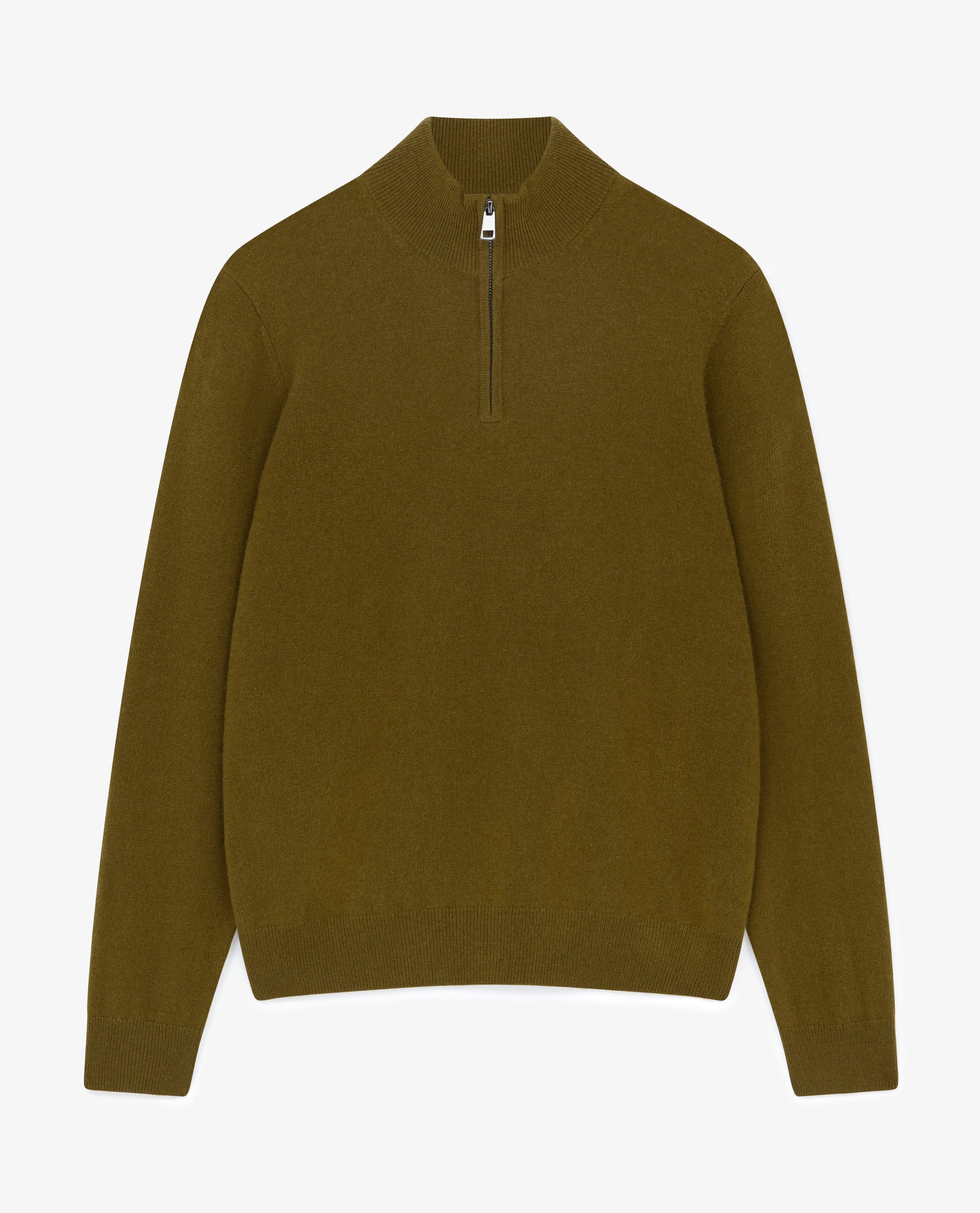 Men's Finest Cashmere 1/4 Zip Jumper - Olive