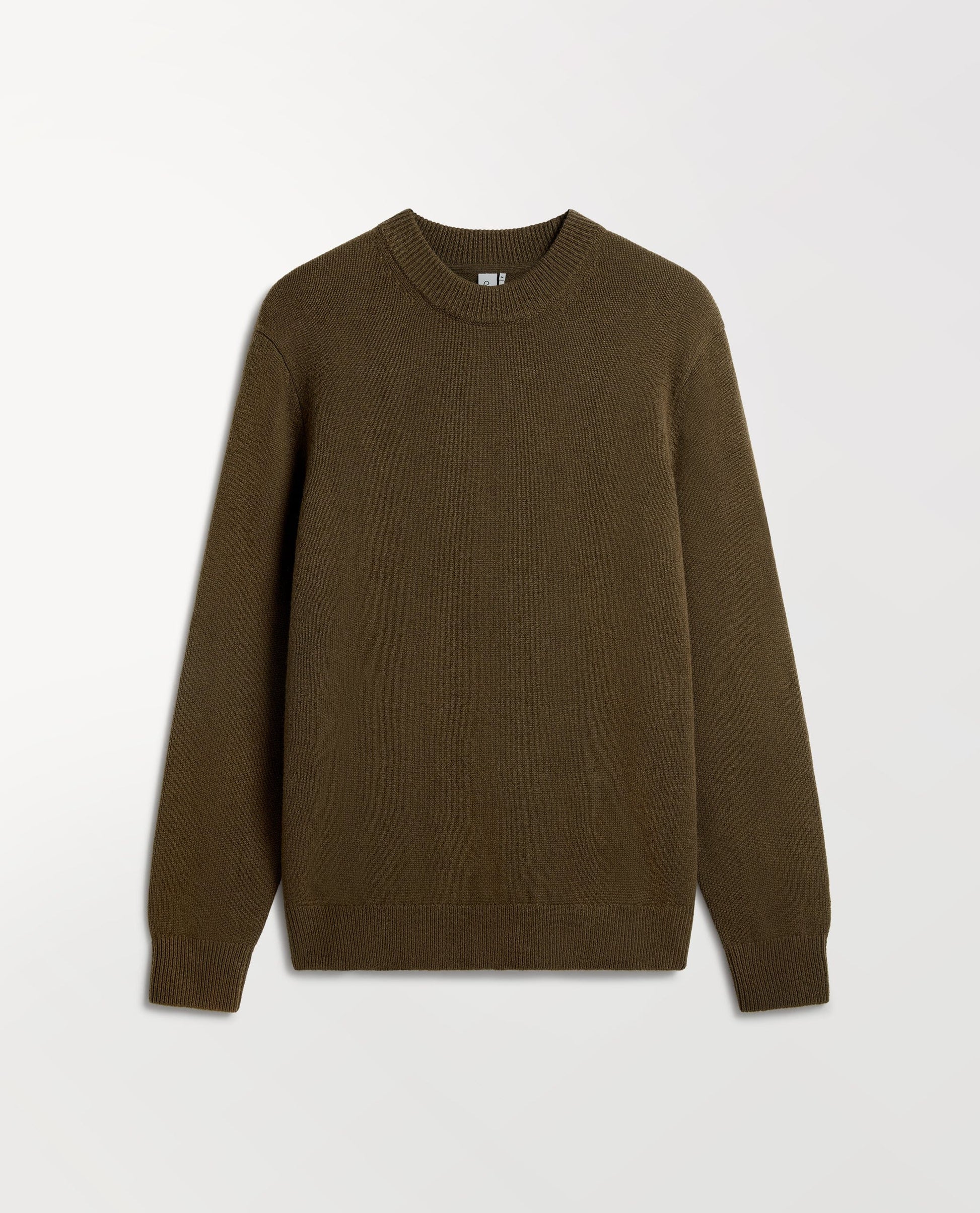 Men's Finest Cashmere Mid-Weight Crew Neck Jumper - Military Green-[colour]-[size]-Rise &amp; Fall