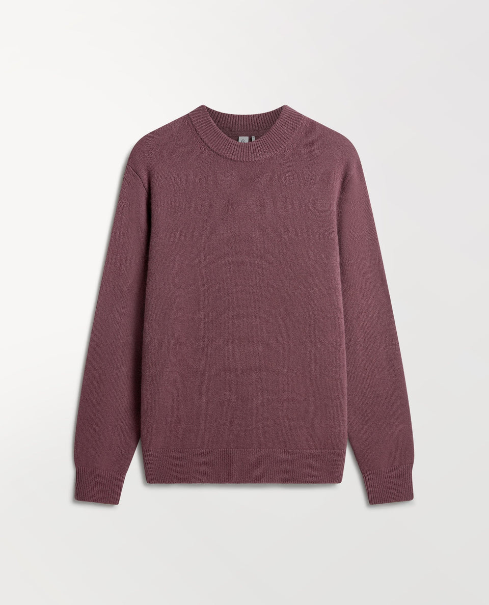 Men's Finest Cashmere Mid-Weight Crew Neck Jumper - Smoky Lilac-[colour]-[size]-Rise &amp; Fall