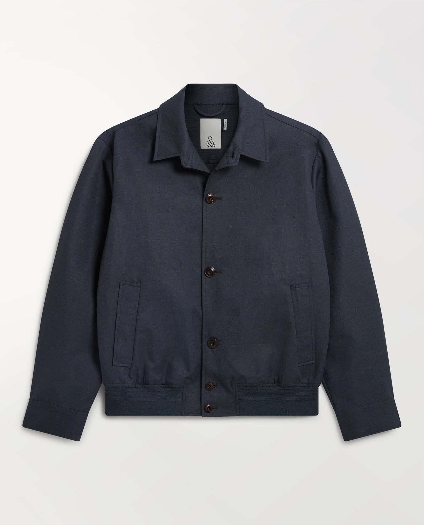 Men's French Linen Bomber Jacket - Mood Indigo