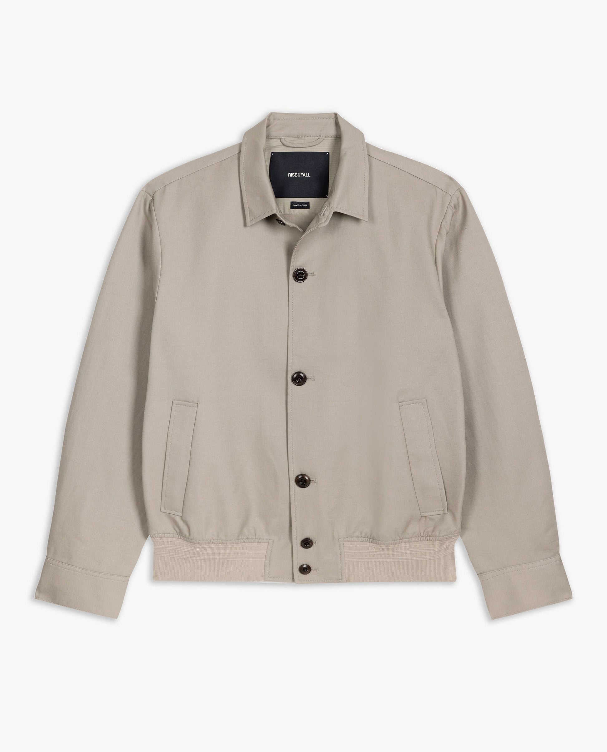 Men's French Linen Bomber Jacket - Stone