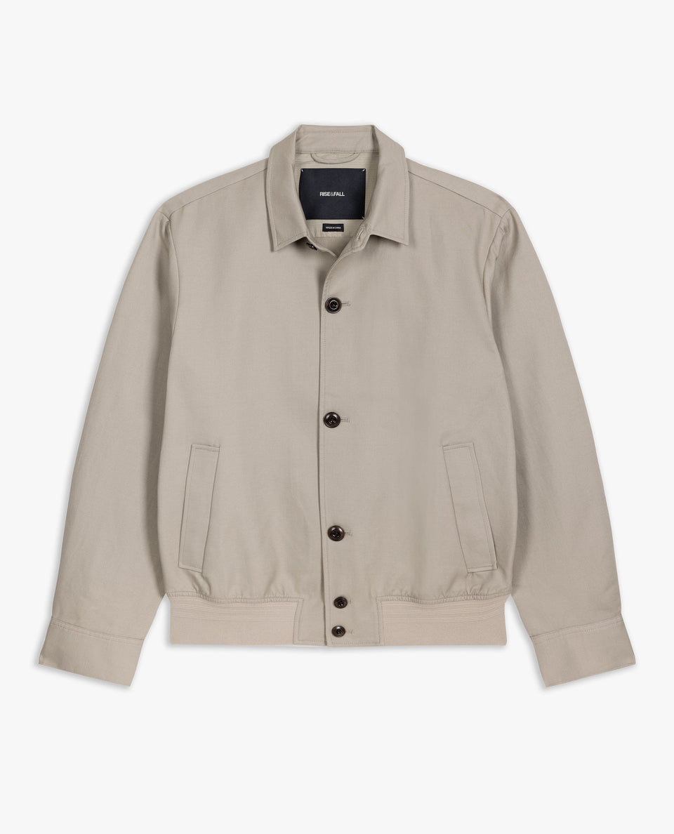 Men's French Linen Bomber Jacket - Stone