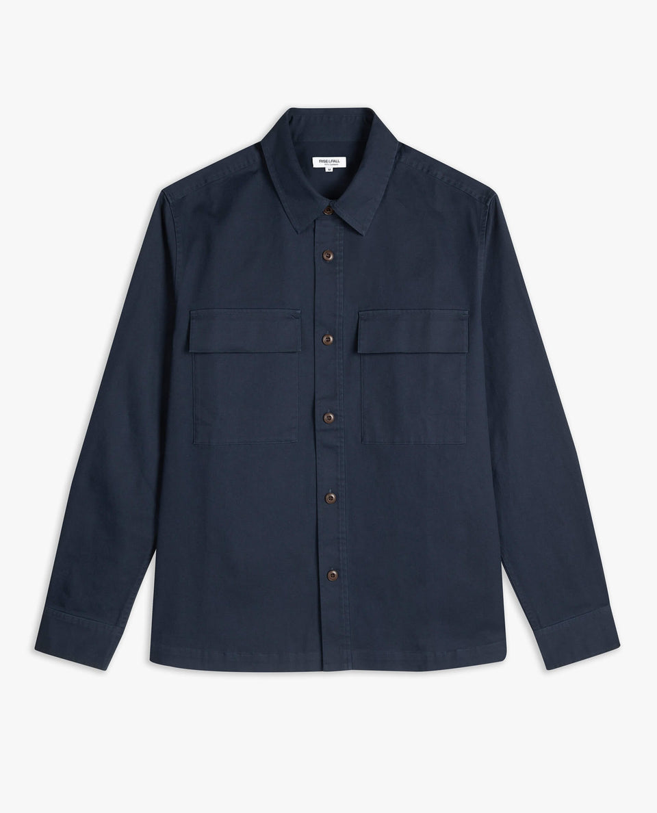 Men's Heavy-Weight Cotton Overshirt - Navy