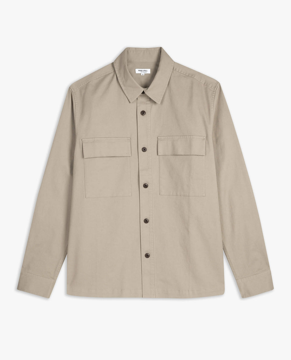 Men's Heavy-Weight Cotton Overshirt - Stone