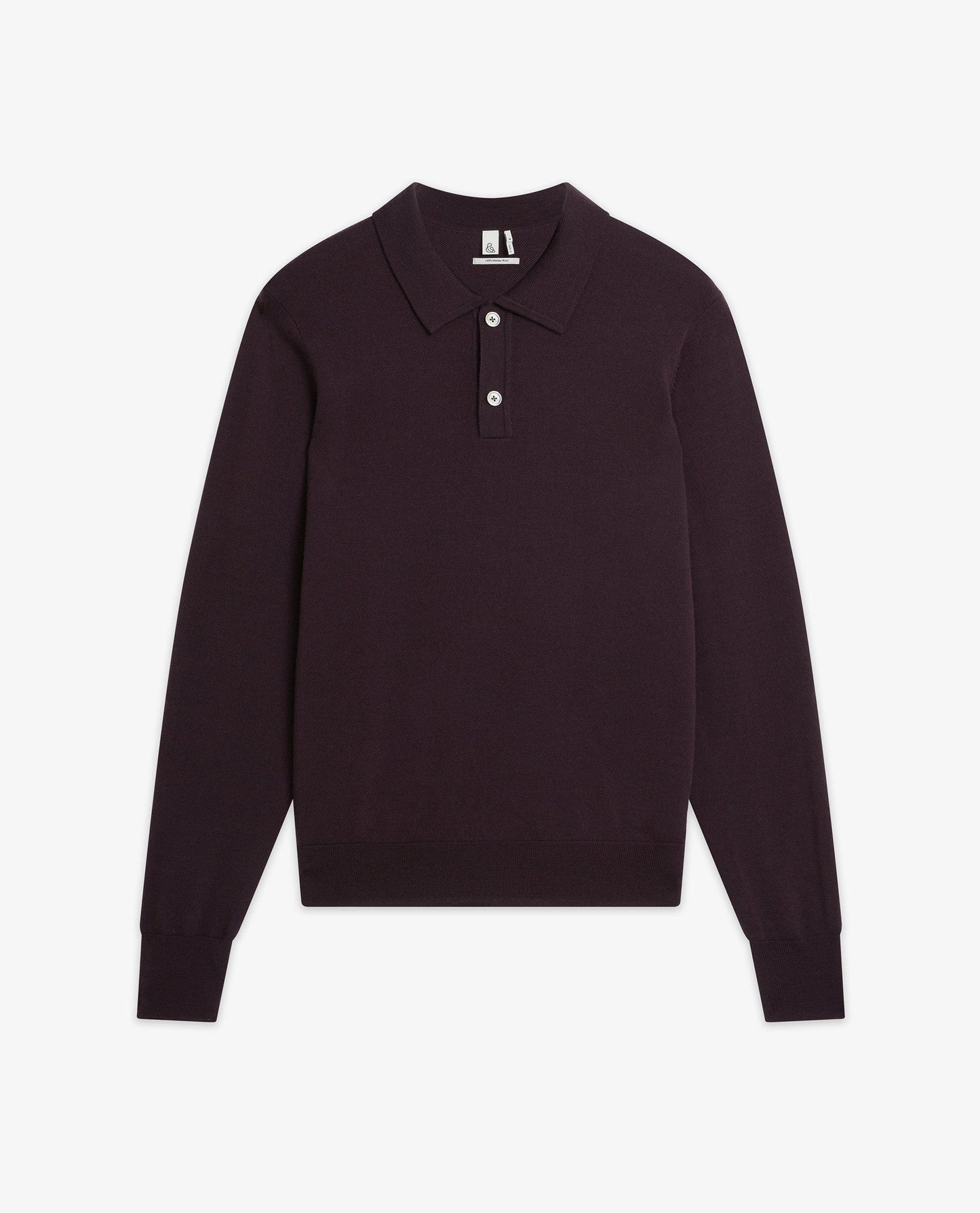 Men's Merino Knitted Polo Jumper - Umber