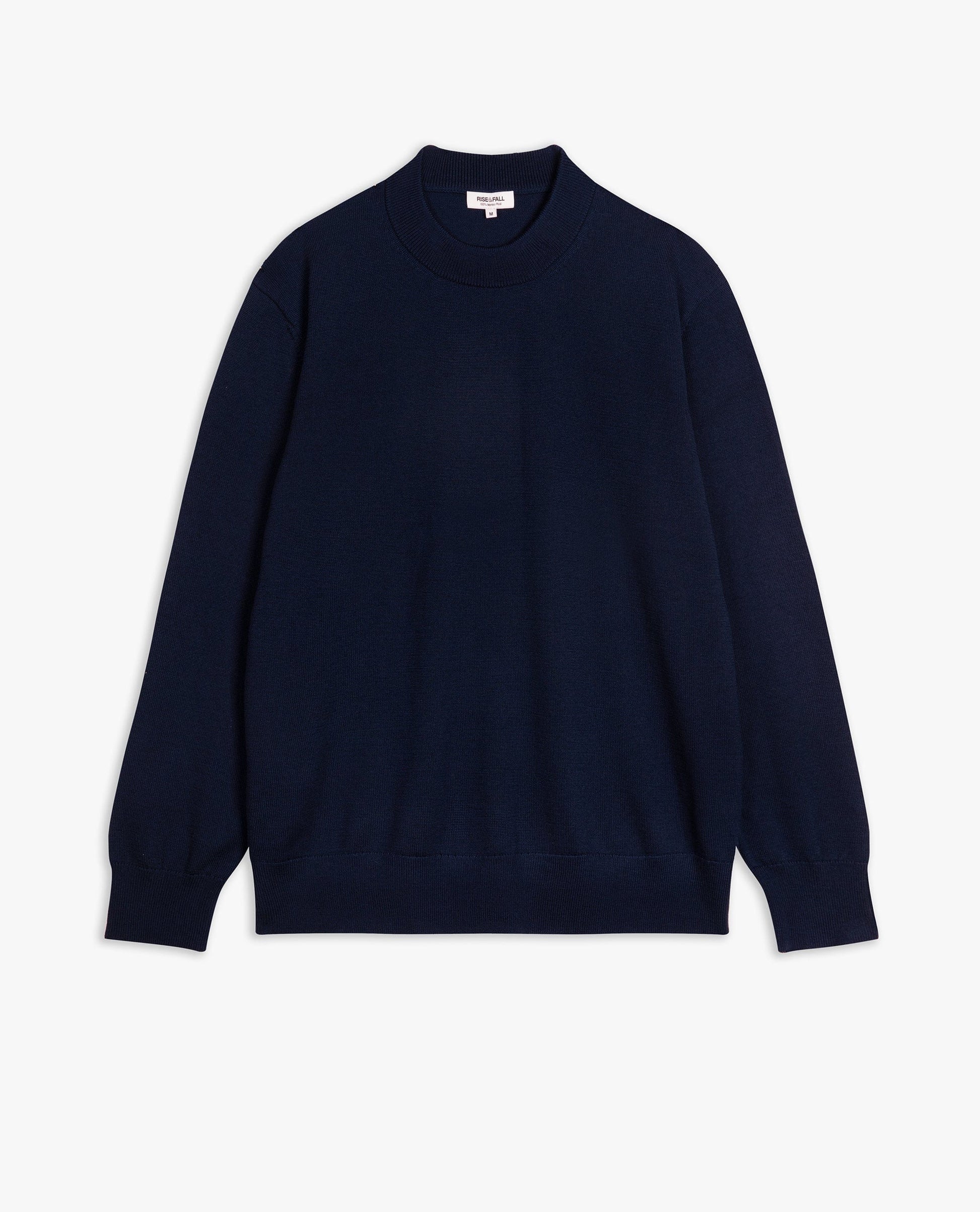 Men's Merino Mid-Weight Crew Neck Jumper - Navy