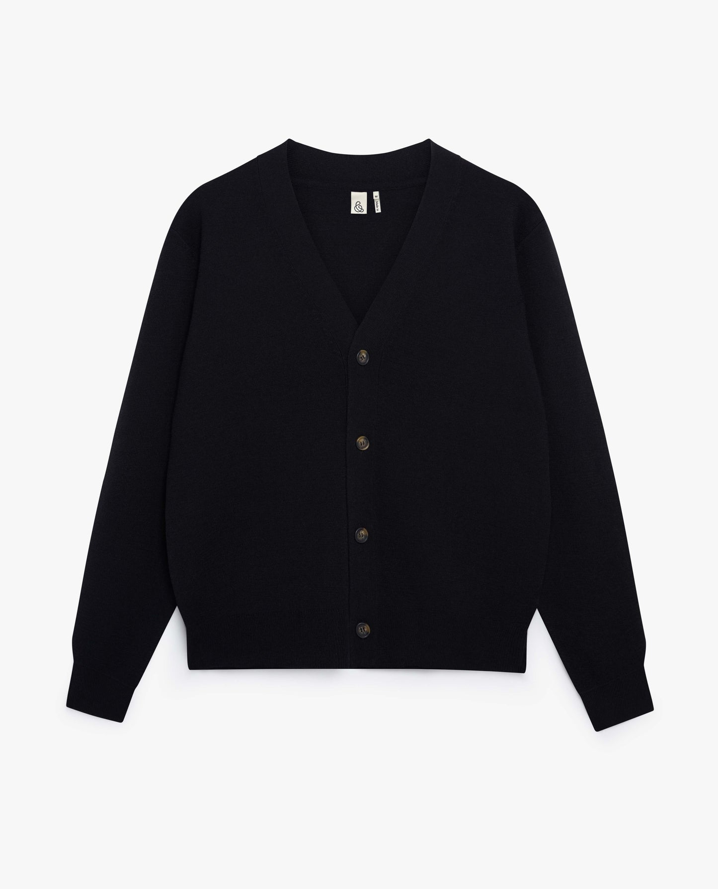 Men's Merino V Neck Cardigan - Black