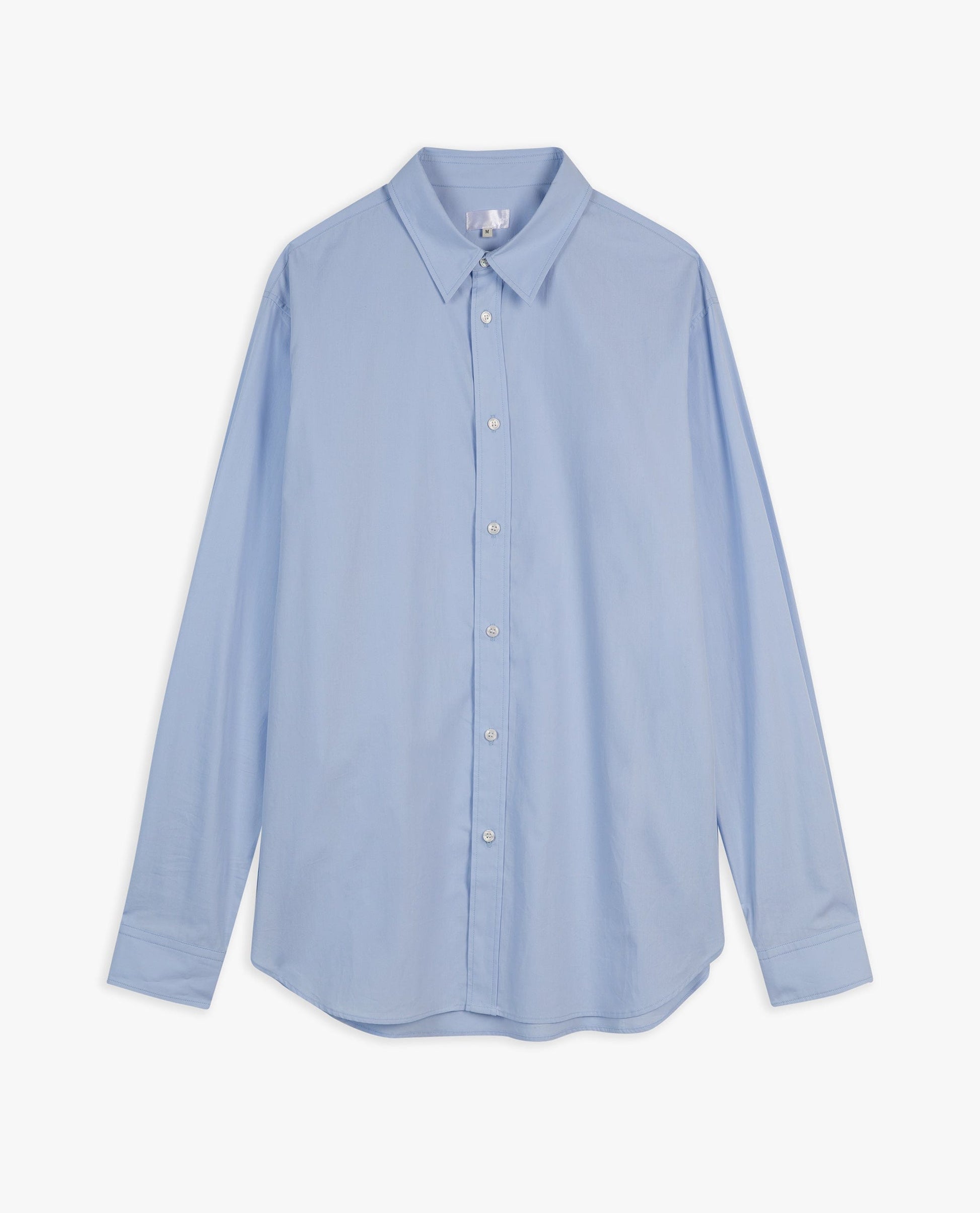 Men's Organic Cotton Poplin Shirt - Light Blue Stripe