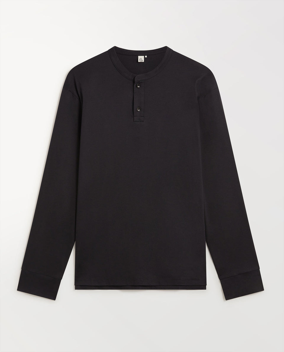 Men's Organic Cotton Pyjama Top - Charcoal-[colour]-[size]-Rise &amp; Fall