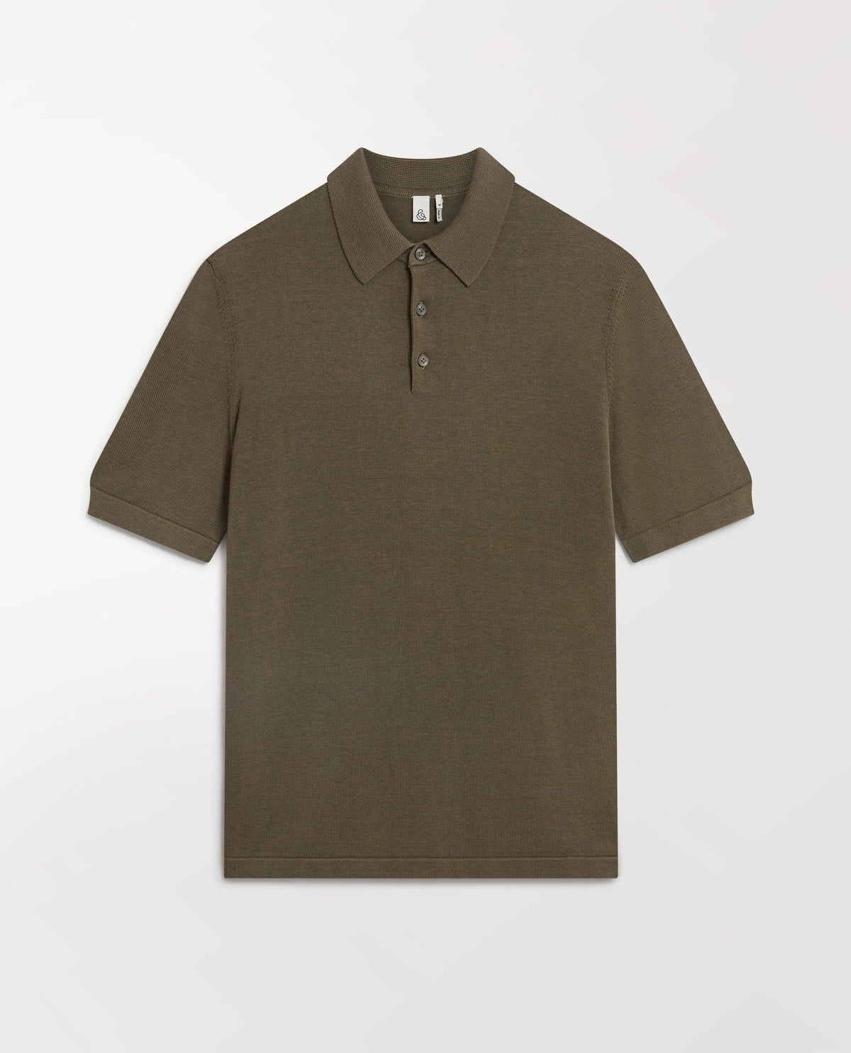 Men's Silk-Cotton Fine Knit Polo - Herb