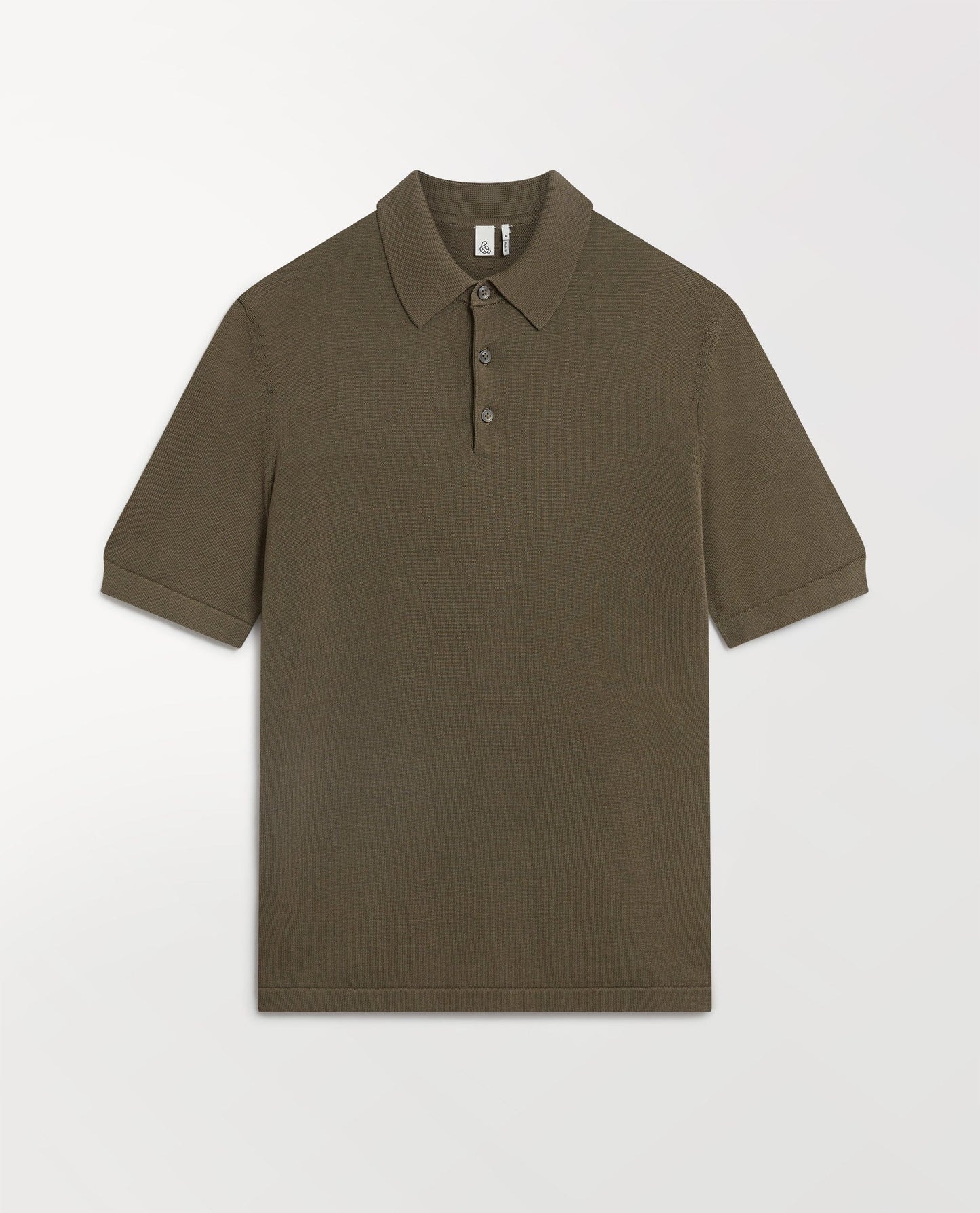 Men's Silk-Cotton Fine Knit Polo - Herb