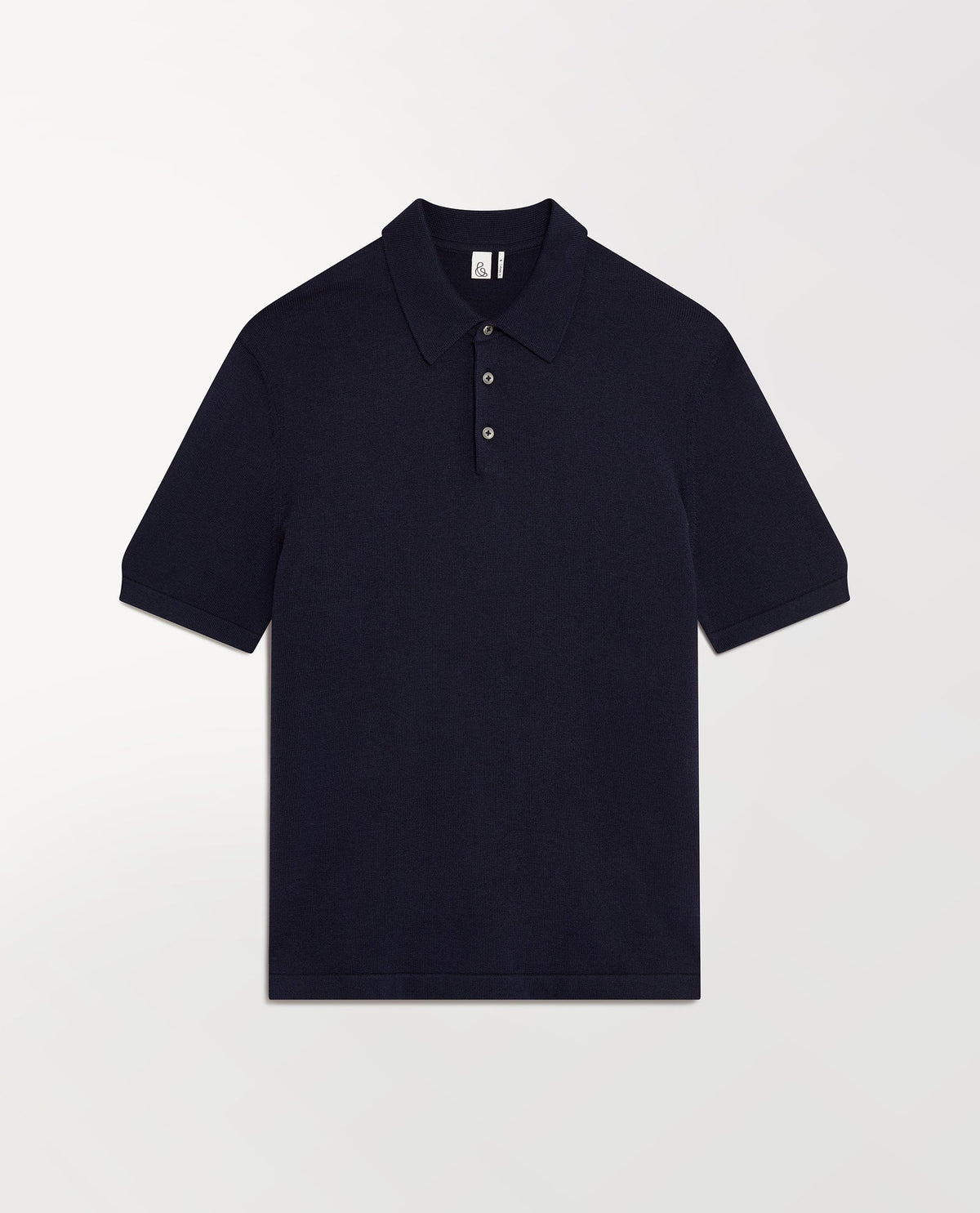 Men's Silk-Cotton Fine Knit Polo - Navy