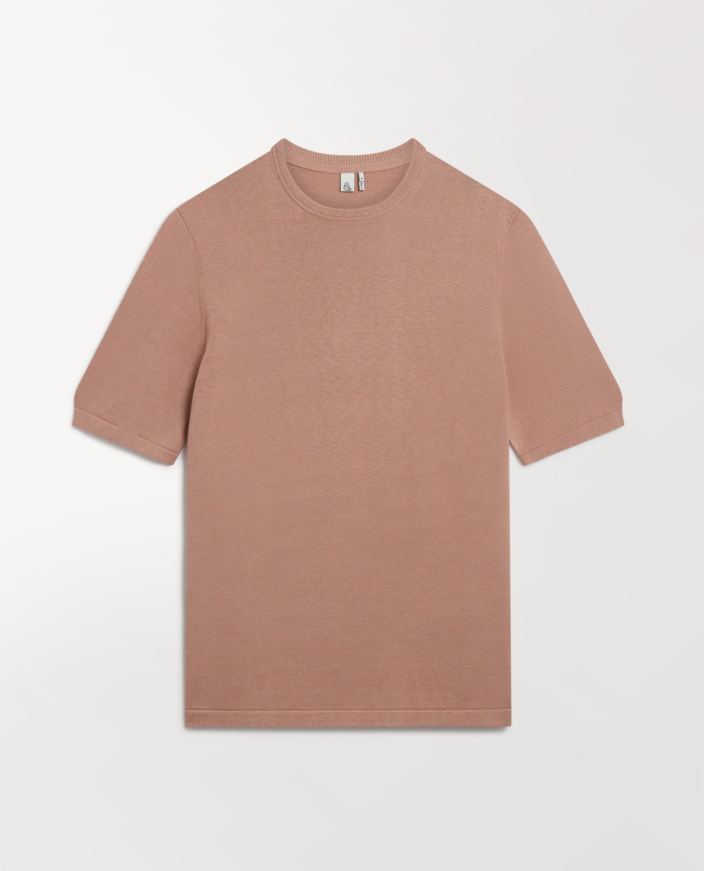 Men's Silk-Cotton Fine Knit T-shirt - Clay