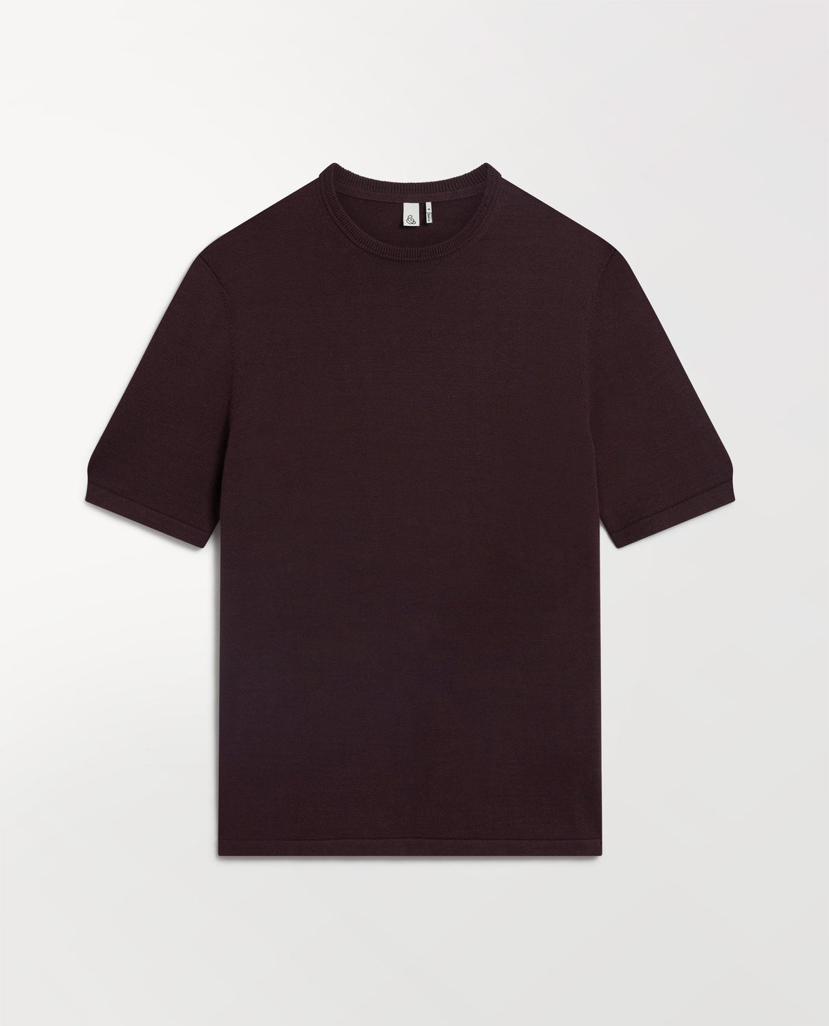 Men's Silk-Cotton Fine Knit T-shirt - Umber