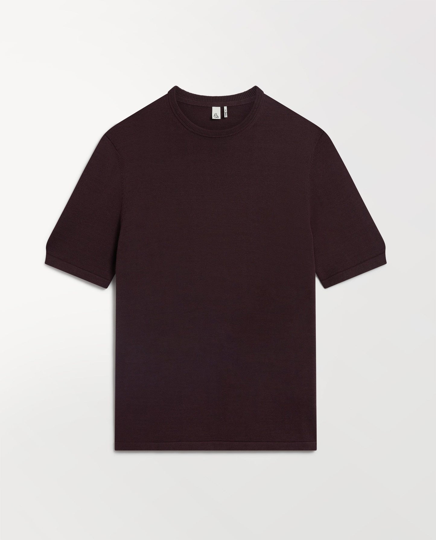 Men's Silk-Cotton Fine Knit T-shirt - Umber