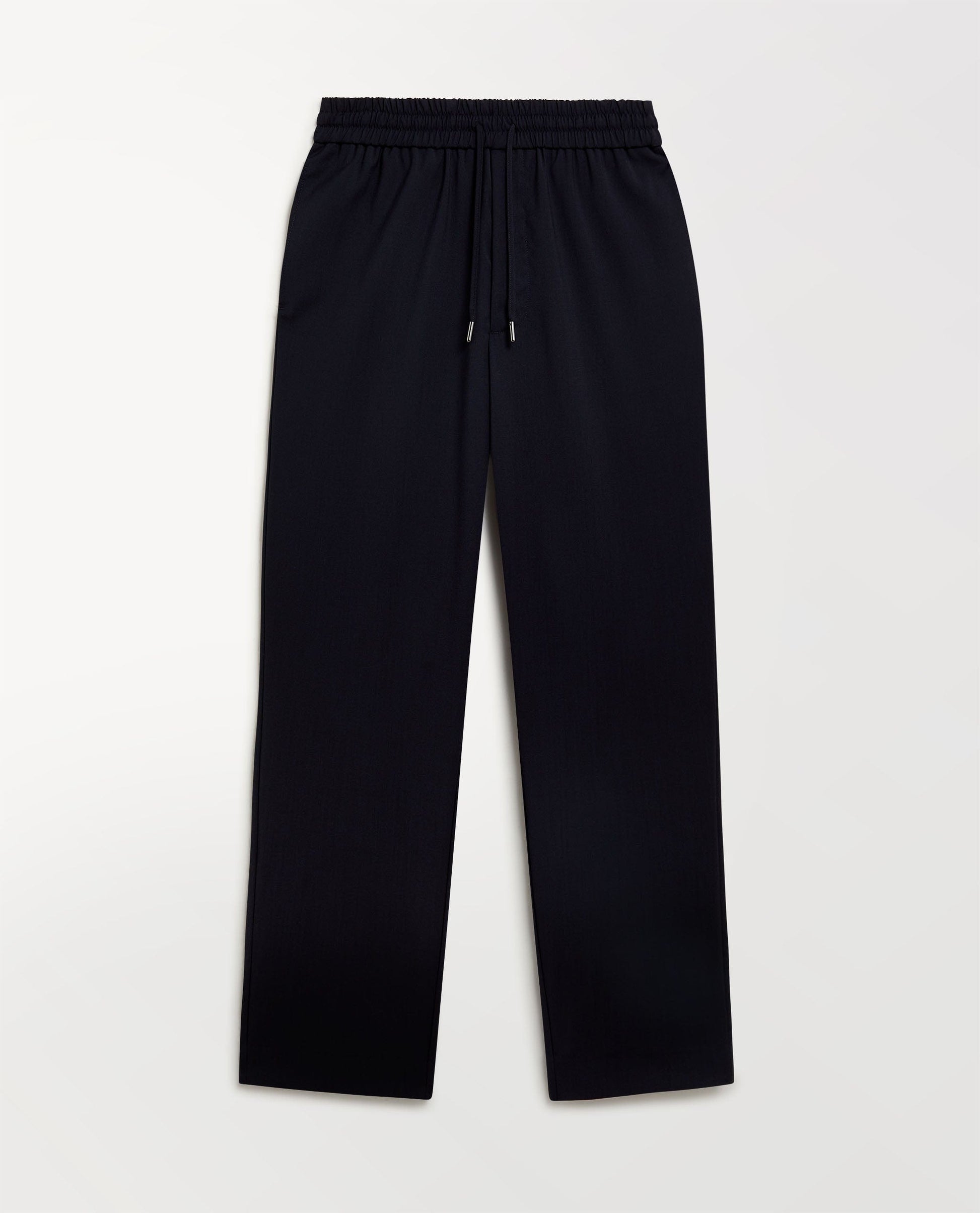 Men's Tropical Wool Drawstring Trousers - Indigo-[colour]-[size]-Rise &amp; Fall