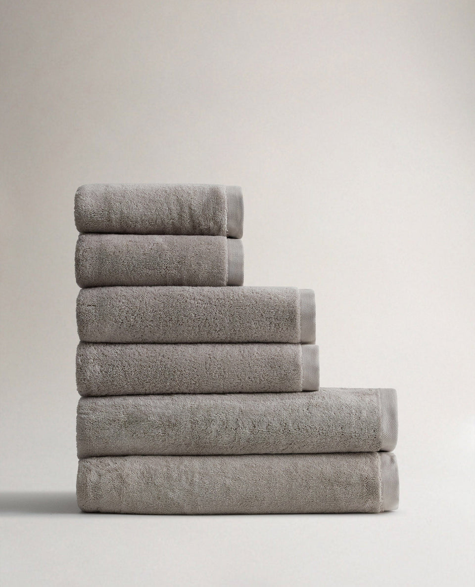 Rise & Fall's 6 piece Turkish cotton towel bundle in pebble