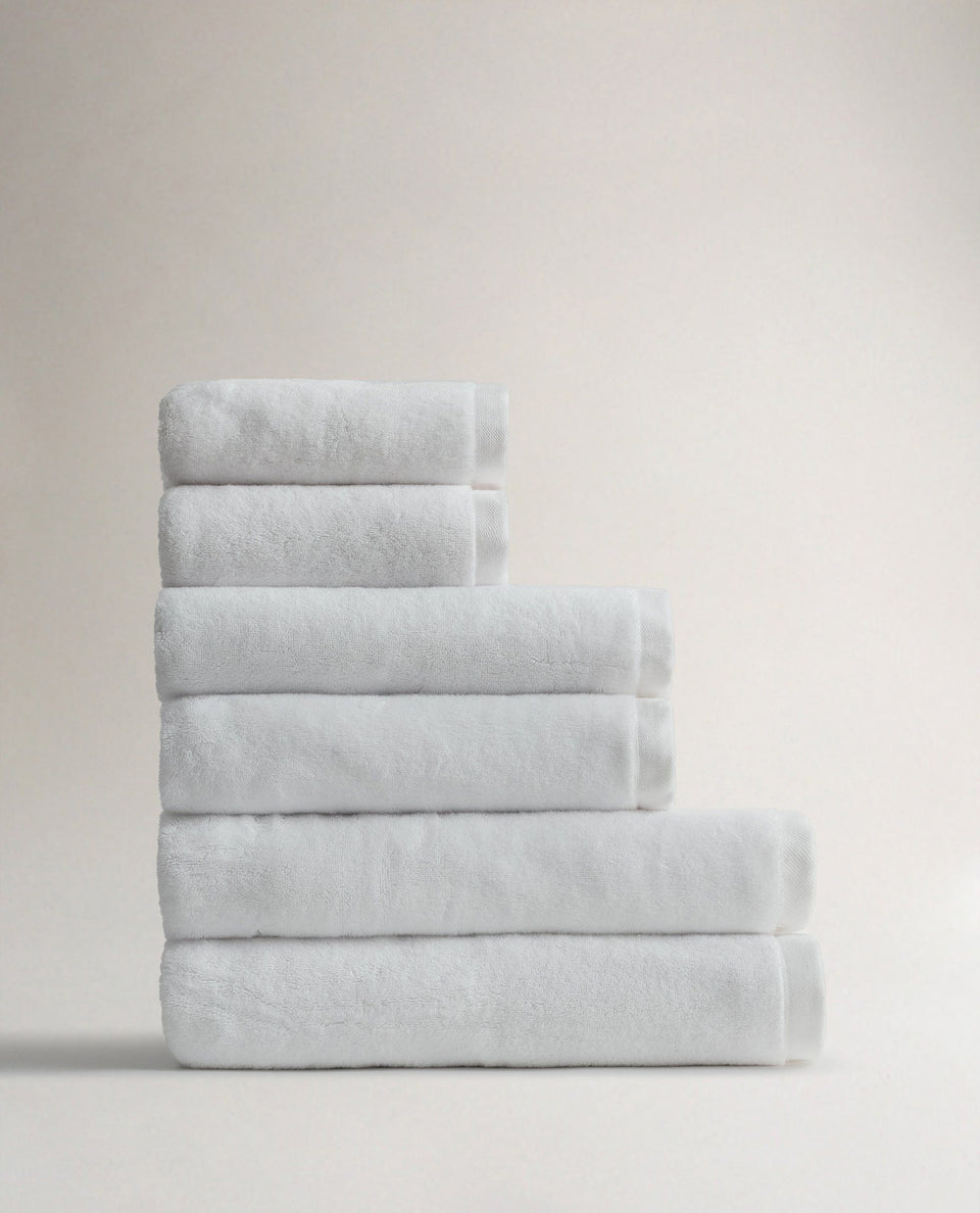 Rise & Fall's 6 piece Turkish cotton towel bundle in white
