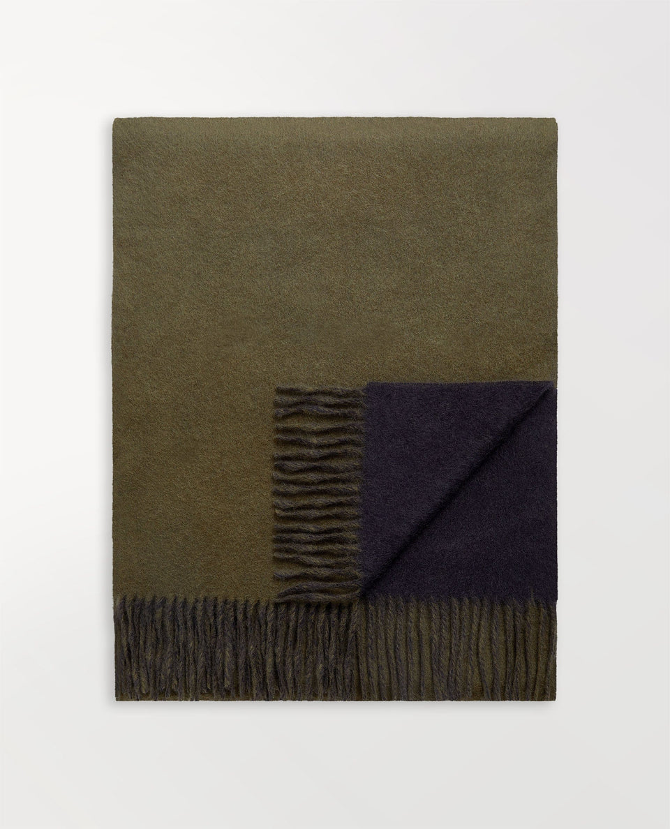Rise & Fall's Finest Cashmere Double Faced Scarf - Olive and Navy