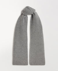 Rise & Fall medium grey cashmere merino ribbed scarf